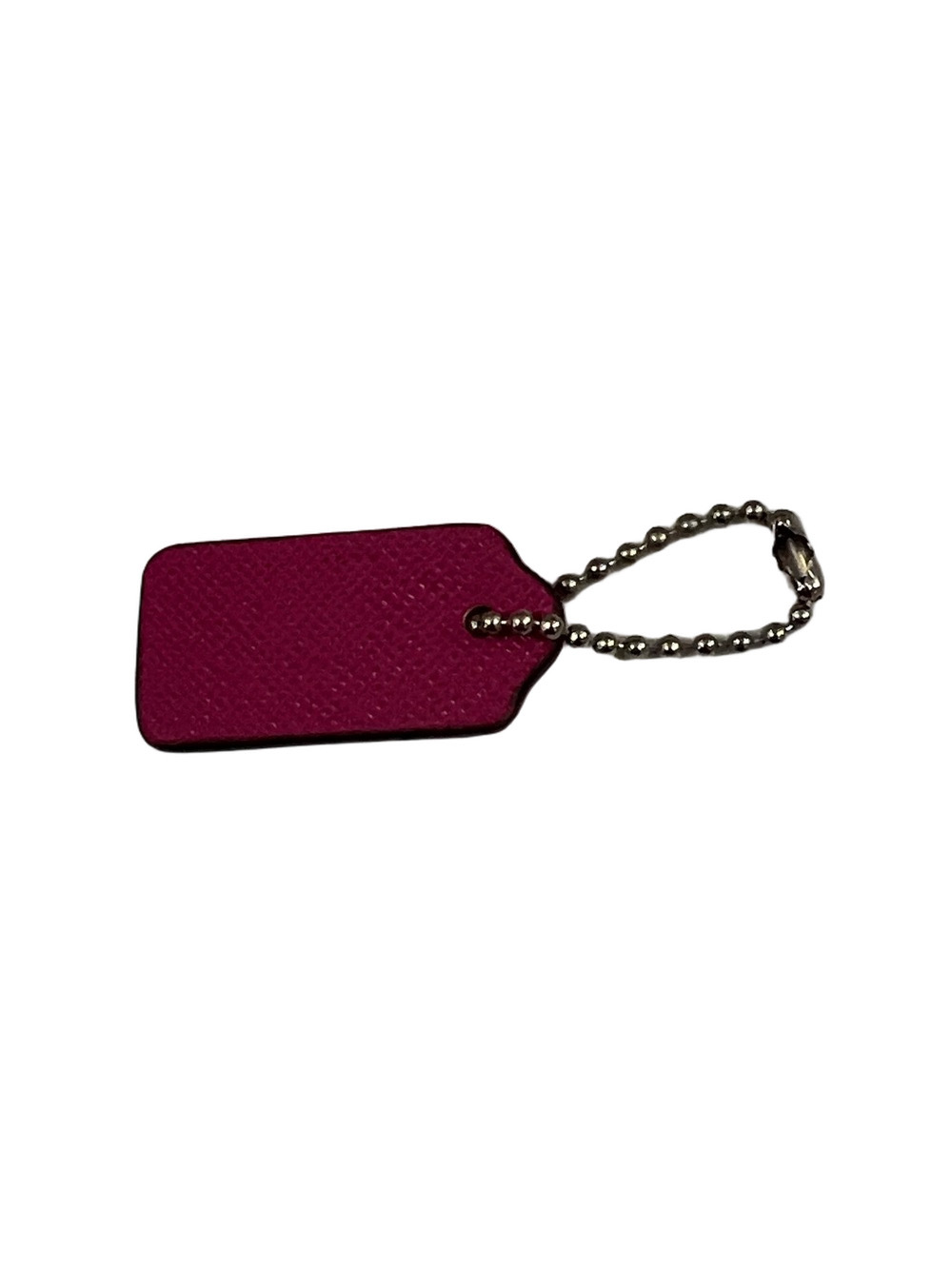 Coach Hot Pink Leather Mini Hang Tag with Silver Ball Chain - Picture 3 of 4